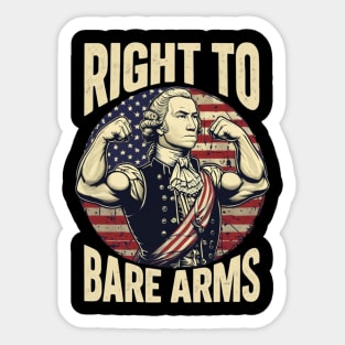 Right To Bare Arms 4th Of July Gym George Washington Sticker